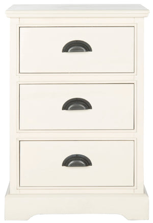 Safavieh Griffin Versatile 3-Drawer Side Table With Farmhouse Charm For Living Room, Bedroom, Or Entryway White AMH5717C