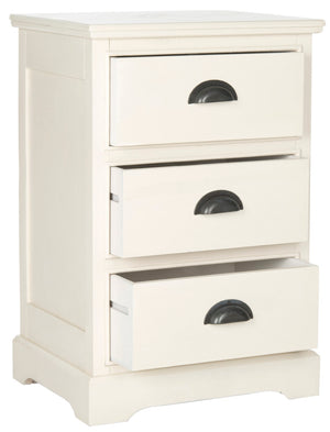 Safavieh Griffin Versatile 3-Drawer Side Table With Farmhouse Charm For Living Room, Bedroom, Or Entryway White AMH5717C