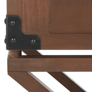 Safavieh Dunstan Accent Table With Hidden Storage Drawer – Vintage British Campaign Style For Any Space Sepia AMH5720B