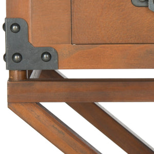 Safavieh Dunstan Accent Table With Hidden Storage Drawer – Vintage British Campaign Style For Any Space Brown AMH5720D