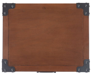 Safavieh Dunstan Accent Table With Hidden Storage Drawer – Vintage British Campaign Style For Any Space Brown AMH5720D