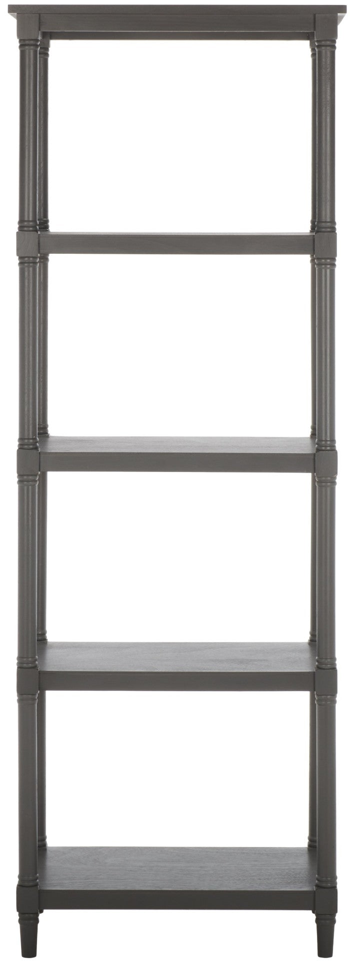 Safavieh Odessa 5-Tier Bookcase - Timeless Charm With Spindle Frame, Spacious Shelves For Stylish Organization Grey AMH5721A