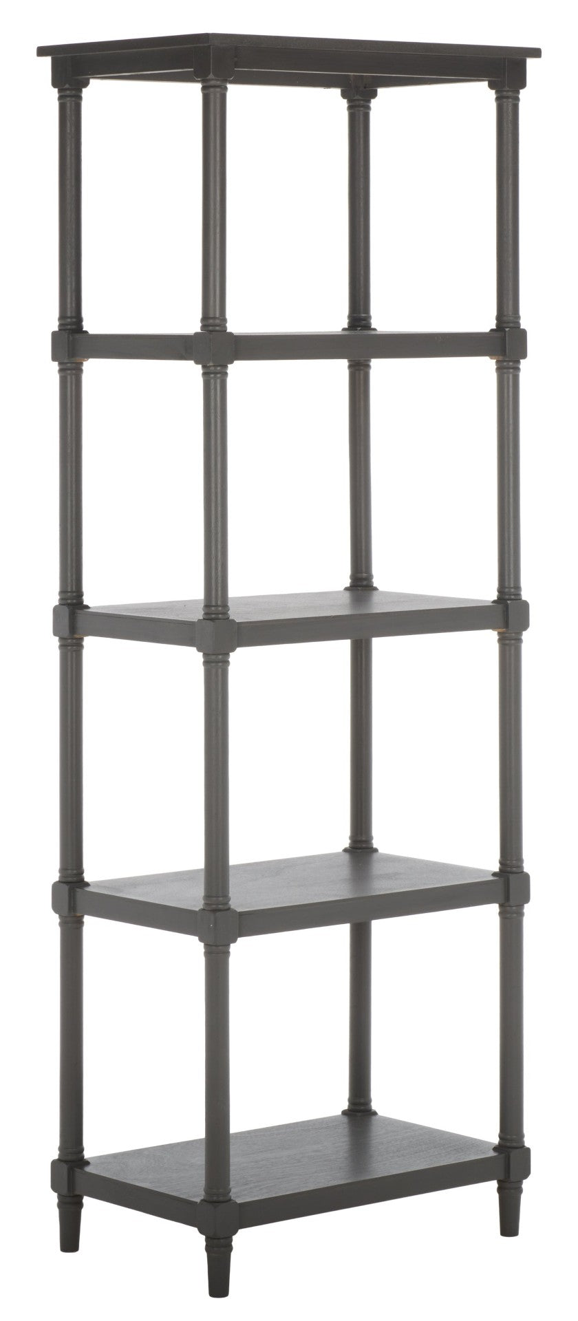 Safavieh Odessa 5-Tier Bookcase - Timeless Charm With Spindle Frame, Spacious Shelves For Stylish Organization Grey AMH5721A