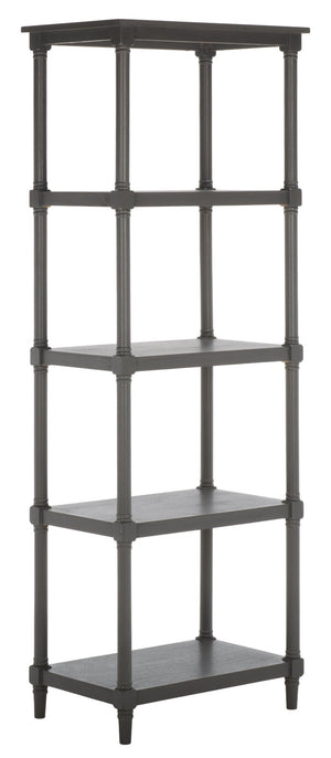 Safavieh Odessa 5-Tier Bookcase - Timeless Charm With Spindle Frame, Spacious Shelves For Stylish Organization Grey AMH5721A