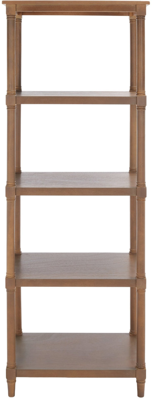 Safavieh Odessa 5-Tier Bookcase - Timeless Charm With Spindle Frame, Spacious Shelves For Stylish Organization Sepia AMH5721B