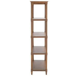 Safavieh Odessa 5-Tier Bookcase - Timeless Charm With Spindle Frame, Spacious Shelves For Stylish Organization Sepia AMH5721B