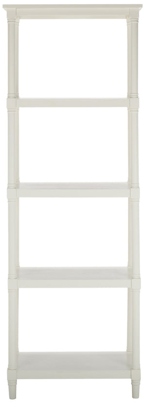 Safavieh Odessa 5-Tier Bookcase - Timeless Charm With Spindle Frame, Spacious Shelves For Stylish Organization Vintage White AMH5721C