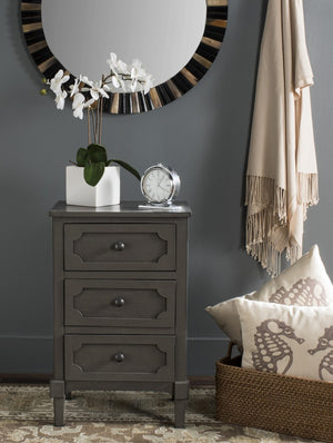 Safavieh Rosaleen Three Drawer Side Chest - French Farmhouse Elegance With Soft Grey Finish & Versatile Storage AMH5723A