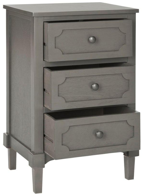 Safavieh Rosaleen Three Drawer Side Chest - French Farmhouse Elegance With Soft Grey Finish & Versatile Storage AMH5723A