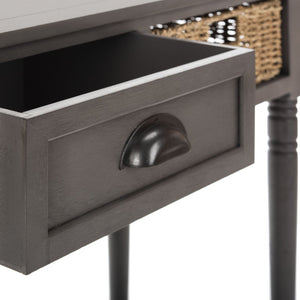 Safavieh Winifred Wicker Console Table - Rustic Storage Solution With Rattan Baskets & Stylish Design Grey AMH5730A