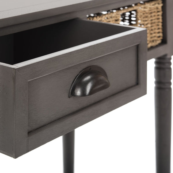 Safavieh Winifred Wicker Console Table - Rustic Storage Solution With Rattan Baskets & Stylish Design Grey AMH5730A