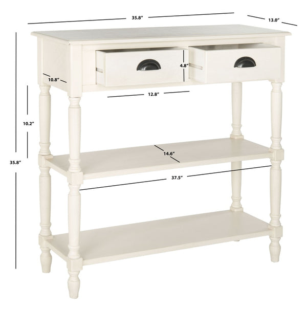 Safavieh Salem Console Table With Spindle Legs & Storage - Perfect For Entryways, Living Rooms, Or Bedrooms White AMH5732B