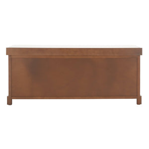 Safavieh Lonan Wicker Storage Bench - Stylish Entryway Seating With Hidden Baskets For Clutter-Free Living Sepia AMH5733B