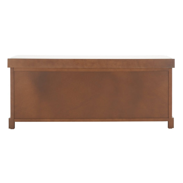 Safavieh Lonan Wicker Storage Bench - Stylish Entryway Seating With Hidden Baskets For Clutter-Free Living Sepia AMH5733B