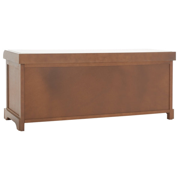 Safavieh Lonan Wicker Storage Bench - Stylish Entryway Seating With Hidden Baskets For Clutter-Free Living Sepia AMH5733B
