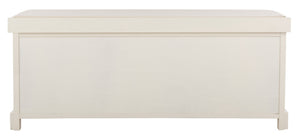 Safavieh Lonan Wicker Storage Bench - Stylish Entryway Seating With Hidden Baskets For Clutter-Free Living White AMH5733C