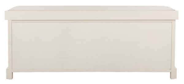 Safavieh Lonan Wicker Storage Bench - Stylish Entryway Seating With Hidden Baskets For Clutter-Free Living White AMH5733C