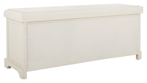 Safavieh Lonan Wicker Storage Bench - Stylish Entryway Seating With Hidden Baskets For Clutter-Free Living White AMH5733C