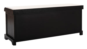 Safavieh Lonan Wicker Storage Bench - Stylish Entryway Seating With Hidden Baskets For Clutter-Free Living Black AMH5733E