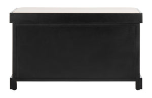 Safavieh Freddy Wicker Storage Bench - Stylish Seating With Hidden Baskets For Entryway, Bedroom, And More Black AMH5736B