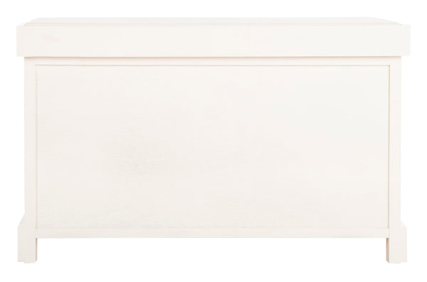 Safavieh Freddy Wicker Storage Bench - Stylish Seating With Hidden Baskets For Entryway, Bedroom, And More Vintage White AMH5736D