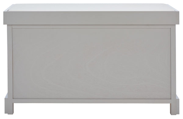 Safavieh Freddy Wicker Storage Bench - Stylish Seating With Hidden Baskets For Entryway, Bedroom, And More Vintage Grey AMH5736F