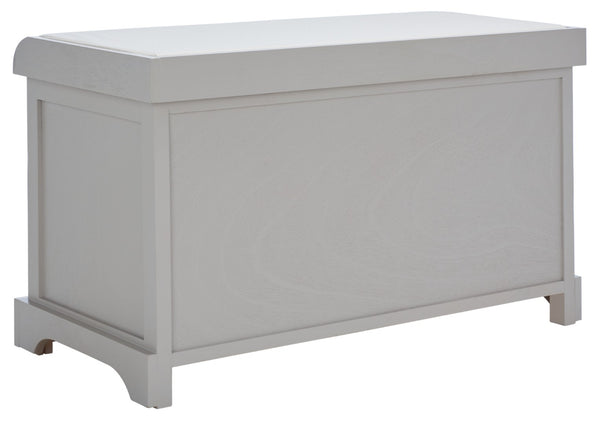 Safavieh Freddy Wicker Storage Bench - Stylish Seating With Hidden Baskets For Entryway, Bedroom, And More Vintage Grey AMH5736F