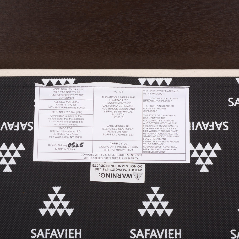 Safavieh Freddy Storage Bench - Elegant Dark Chocolate Frame With Versatile Seating And Stylish Storage Baskets Dark Chocolate Pine,Mdf,Foam,Fabric,Banana Leaf Amh5736h