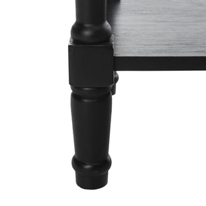 Safavieh Christa Console Table - Timeless Rustic Charm With Rattan Drawers And Open Shelf For Storage & Display Distressed  Black AMH5737A