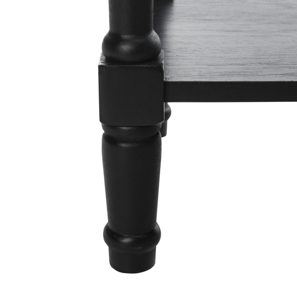 Safavieh Christa Console Table - Timeless Rustic Charm With Rattan Drawers And Open Shelf For Storage & Display Distressed  Black AMH5737A