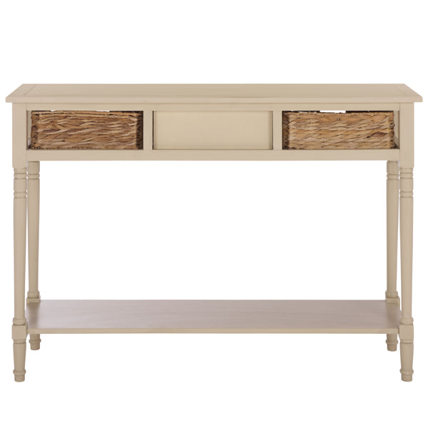 Safavieh Christa Console - Rustic Charm With Rattan Weave Drawers For Stylish Storage And Display Solutions Sand Pine,Mdf,Banana Leaf Amh5737g