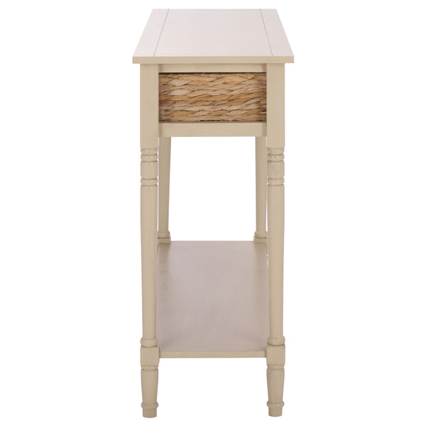 Safavieh Christa Console - Rustic Charm With Rattan Weave Drawers For Stylish Storage And Display Solutions Sand Pine,Mdf,Banana Leaf Amh5737g