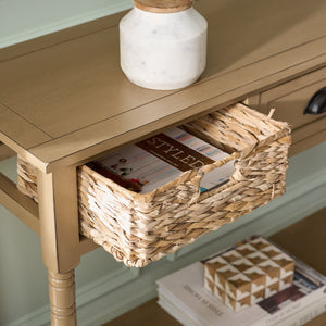 Safavieh Christa Console - Desert Brown Pine With Rattan Weave Drawers For Stylish Storage & Display Solutions Desert Brown Pine,Mdf,Banana Leaf Amh5737l