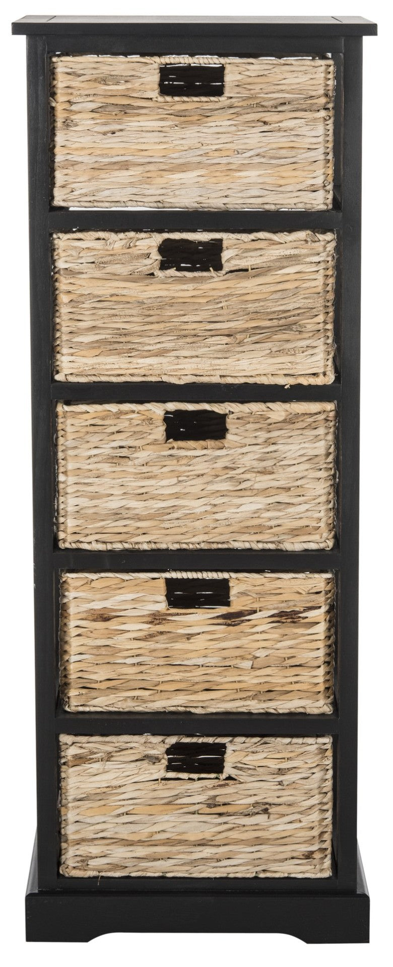 Safavieh Vedette Stylish 5-Drawer Wicker Storage Tower - Farmhouse Chic Design For Organized Living Spaces AMH5739A