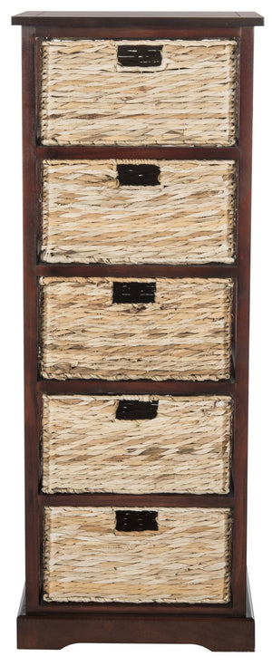 Safavieh Vedette Rustic Wicker Basket Storage Tower – Stylish Vertical Organizer For Small Spaces And Décor Cherry AMH5739C