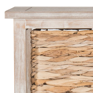 Safavieh Vedette Rustic Wicker Basket Storage Tower – Stylish Vertical Organizer For Small Spaces And Décor White Wash AMH5739E
