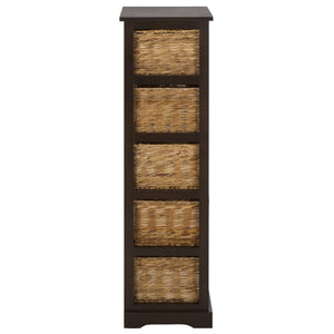 Vedette Five-Basket Storage Chest With Rattan Drawers – Farmhouse Coastal Linen Tower Organizer