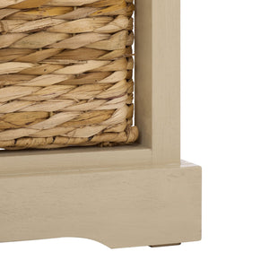 Vedette Five-Basket Storage Chest With Rattan Drawers – Farmhouse Coastal Linen Tower Organizer