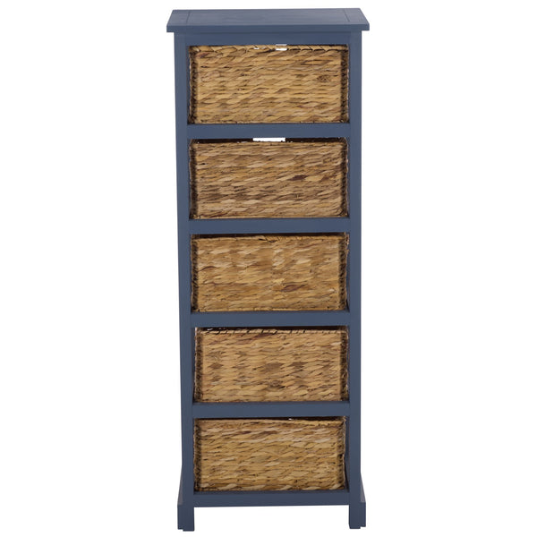 Vedette Five-Basket Storage Chest With Rattan Drawers – Farmhouse Coastal Linen Tower Organizer