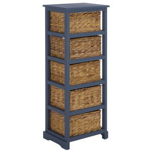 Vedette Five-Basket Storage Chest With Rattan Drawers – Farmhouse Coastal Linen Tower Organizer