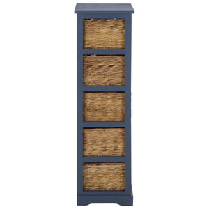 Vedette Five-Basket Storage Chest With Rattan Drawers – Farmhouse Coastal Linen Tower Organizer