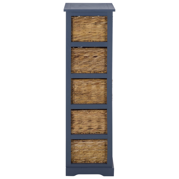Vedette Five-Basket Storage Chest With Rattan Drawers – Farmhouse Coastal Linen Tower Organizer