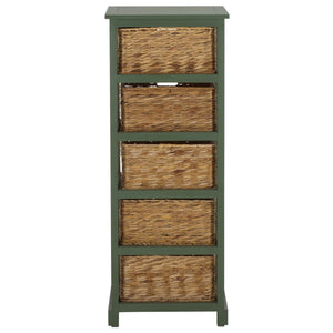 Vedette Five-Basket Storage Chest With Rattan Drawers – Farmhouse Coastal Linen Tower Organizer