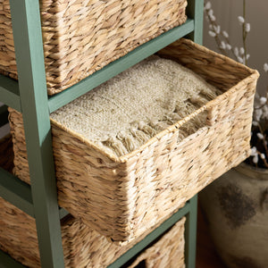 Vedette Five-Basket Storage Chest With Rattan Drawers – Farmhouse Coastal Linen Tower Organizer