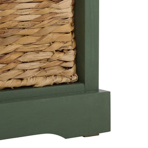 Vedette Five-Basket Storage Chest With Rattan Drawers – Farmhouse Coastal Linen Tower Organizer