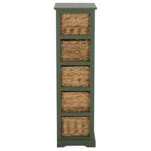 Vedette Five-Basket Storage Chest With Rattan Drawers – Farmhouse Coastal Linen Tower Organizer