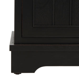 Safavieh Connery Cabinet - Rustic Farmhouse Storage Solution With Woven Baskets For Stylish Organization Distressed  Black AMH5742A