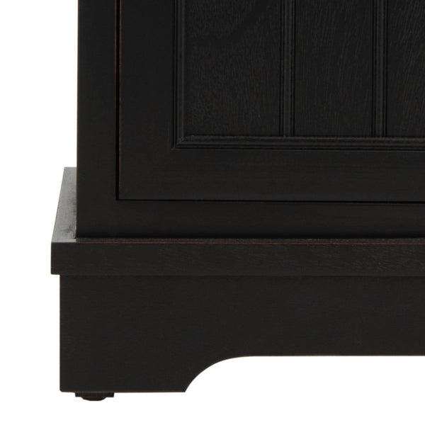 Safavieh Connery Cabinet - Rustic Farmhouse Storage Solution With Woven Baskets For Stylish Organization Distressed  Black AMH5742A
