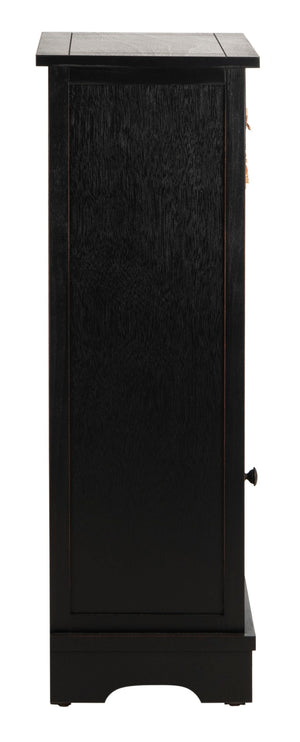 Safavieh Connery Cabinet - Rustic Farmhouse Storage Solution With Woven Baskets For Stylish Organization Distressed  Black AMH5742A