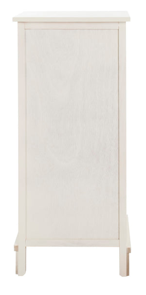 Safavieh Connery Cabinet - Rustic Farmhouse Storage Solution With Woven Baskets For Stylish Organization Vintage White AMH5742B